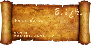 Borsi Éva névjegykártya