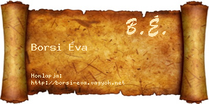 Borsi Éva névjegykártya
