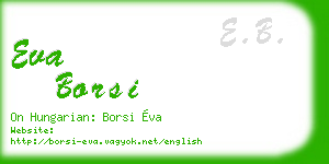 eva borsi business card